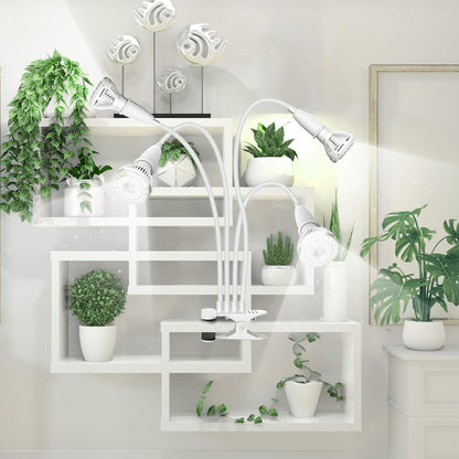 SANSI LED Grow Lights for Indoor Plants, 600W Full Spectrum Clip-on Gooseneck Grow Light with Ceramic Tech.,40W Power Plant Light with Optical Lens for High PPFD, Lifetime Free Bulbs Replacement White