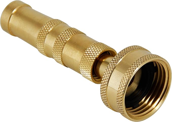 ATDAWN Brass Hose Nozzle, Heavy-Duty Brass Adjustable Twist Hose Nozzle, 2 Pack (3.5")