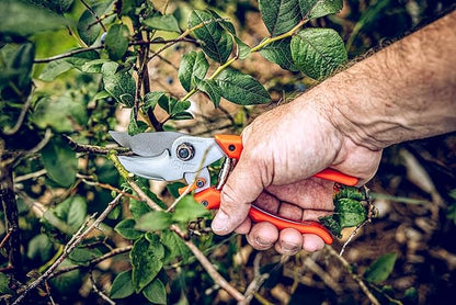 Original LÖWE 9 Bypass Pruning Shears 9.104 with Adjustable Grip Width - Sharp Carbon Steel Blades with Non-Stick Coating Ideal for Cutting Plants, Roses, and Cut Flowers