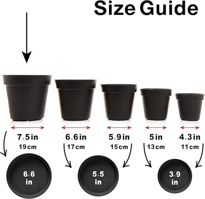 Mintra Home Garden Pots 4pk - Flowers, Herbs, Plants, Indoor, Outdoor, Colorful, Wholesale, Bulk (Teal, 19cm Diameter (7.5in))