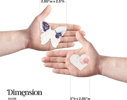 48pcs Plantable Seed Paper – 24 Heart & 24 Butterfly Embedded with Wildflower Seeds, Unique Gift for Mothers, Garden Lovers, Bridal Shower, Wedding, Birthday, & other Milestone Celebrations