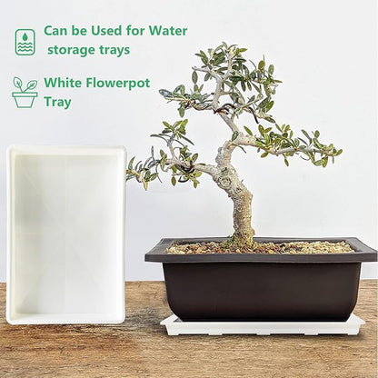 5 Pack Nursery Pot Tray, Carrying and Holding Plant Tray for Pot 24 Cell Carrying Holder Drainage Watering Plant Tray (White)