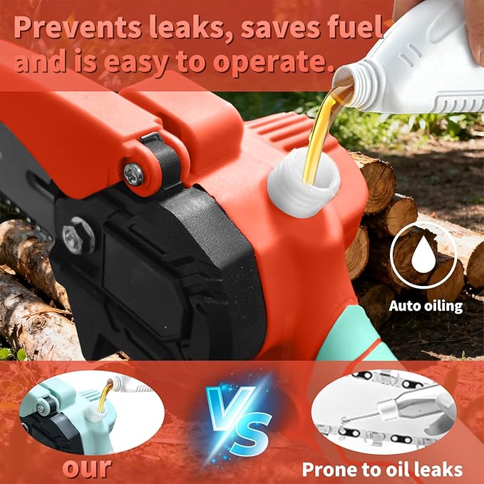 Mini Chainsaw with 2×24V Battery Powered Electric Chain Saw,chain saw are suitable for cutting wood and trimming branches,Mini Chainsaw Cordless With three chains