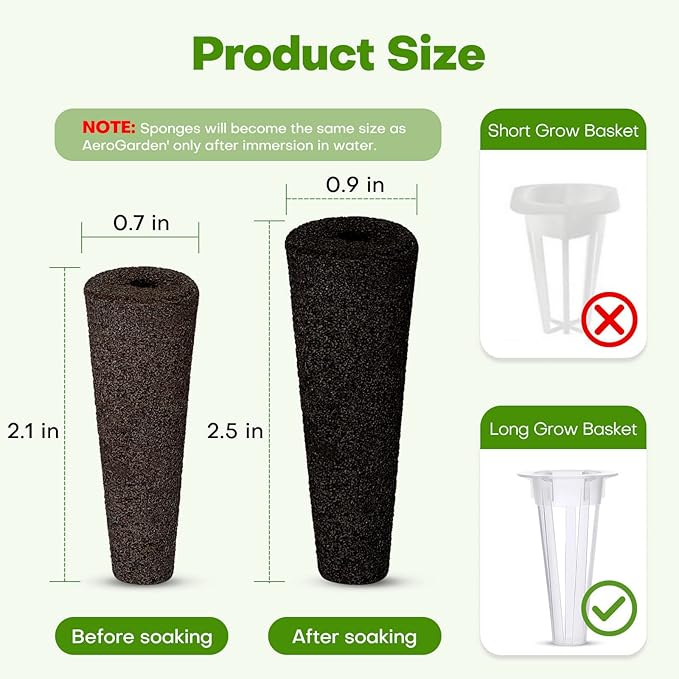 Ahopegarden 120pcs Hydroponic Pods Kit: Compatible with AeroGarden Herb Kits with 120 Grow Sponges; 120 Pods Lable, Highly Breathable - Indoor Garden Kit Supplies for Most Brands