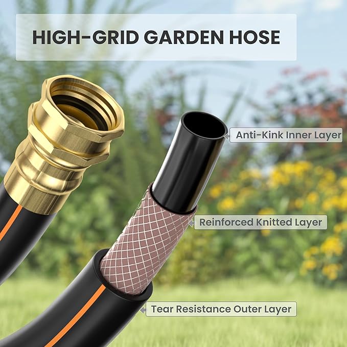 Giraffe Tools Retractable Garden Hose Reel 1/2 Inch x 100 ft, Super Heavy Duty, Any Length Lock, Slow Return System, Wall Mounted and 180 Deg Swivel Metal Bracket