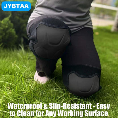 Garden Knee Pads for Work with Soft Padding and Heavy Duty Cap for Knee Support, Tactical Knee Pads with Straps for Construction Concrete Work, Men & Women Knee Pad for Cleaning Flooring Tiling, Black L(1 Pair)