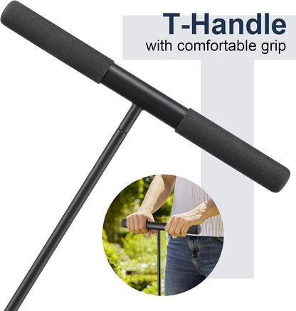 Soil Probe Rod, 48 Inch Metal Septic Tank Locator Tool, Ground Probe Rod for Soil Compaction, Locating Underground Pipes and Gopher Runs, Gardening