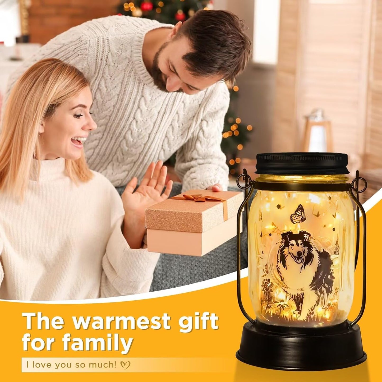 Sheltie Gifts for Women/Men Sheltie Solar Lanterns Dog Mom Birthday Dog Lovers Lantern Pet Loss Pet Memorial Lights Solar Garden Decoration for Yard, Patio,Backyard,Porch Torches