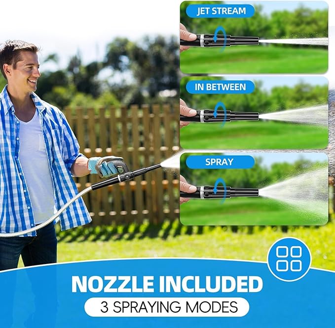 SPECILITE Metal Garden Hose 100ft Heavy Duty 304 Stainless Steel Water Pipe for Yard, Outdoor - Durable, Tough & Flexible, Kink & Tangle Free, Pet-proof, Puncture Resistant with Independent Grip