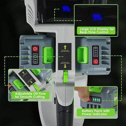 Brushless Mini Chainsaw Cordless Chain Saw Lightweight Electric Chainsaw Handheld Saw for Tree Trimming and Wood Cutting Pruning Saw (16 Inch)