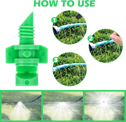 150PCS Drip Irrigation Emitters, 90/180/360 Degree Micro Sprinkler Heads Irrigations Sprinkler Head Micro Sprayer Refraction Irrigations Emitters for Garden Lawn Greenhouse Irrigation System