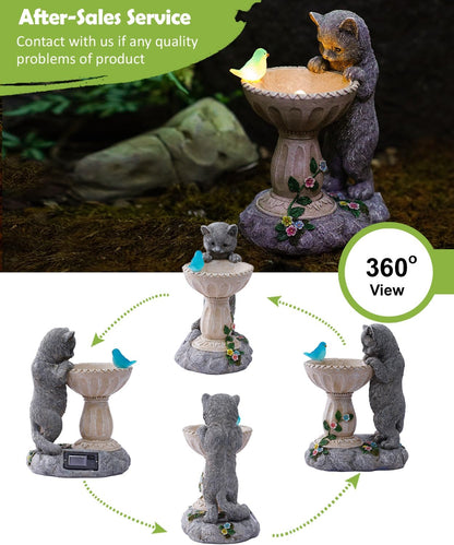 Nacome Solar Cat Garden Decor: Outdoor Statues Ornaments for Outside Decorations Yard Art Lawn Porch Patio Balcony - Christmas Birthday Gifts Choice for Mom Grandma Women Lover