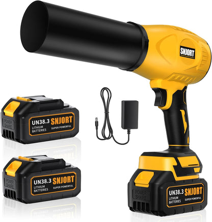 Leaf Blower Cordless with Battery and Charger,800,000 RPM,Extended Nozzle,Lightweight Handheld Design,Blower for Patio Cleaning,car Blowing Water,Blowing Leaves and Dust（Canary Yellow）