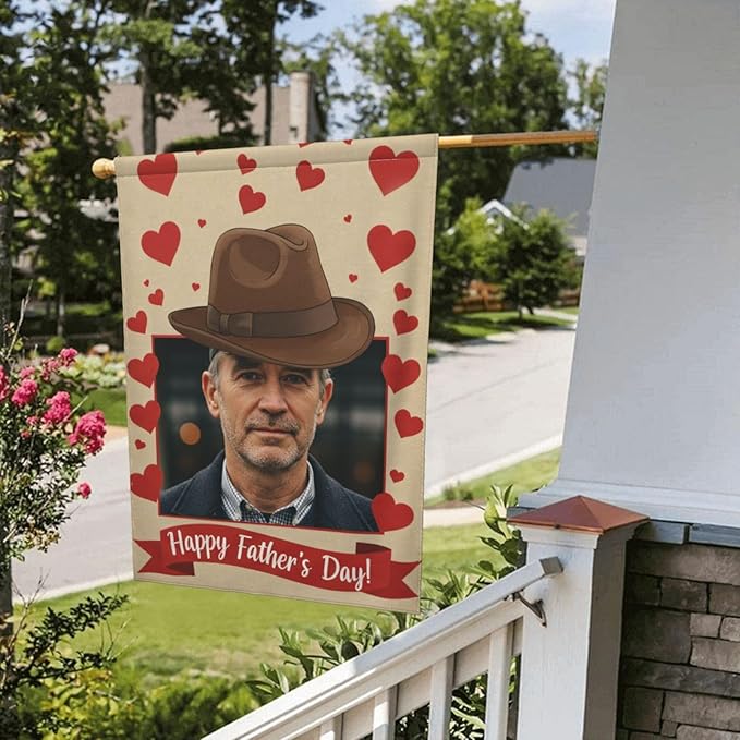 Custom Father Garden Flag for Outdoor Personalized Father's Yard Flags Decor Customized Flag Add Your Own Picture/Text House Lawn Banner Double Sided Home Wall Decoration 12.5x18 28x40