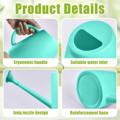 ZXJ Plant Watering Cans for Indoor and Outdoor Home Garden Plants - with Long Spout - Turquoise - 1/2 Gallon