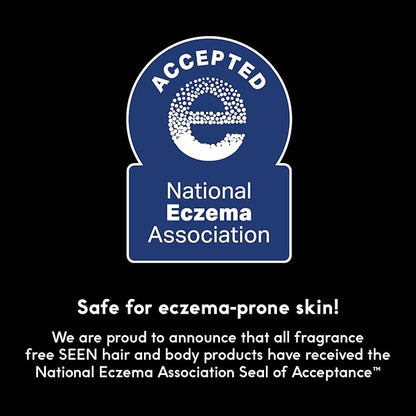 SEEN Travel Trio, Fragrance Free - Non-Comedogenic & Blow-Out Hair Cream, Shampoo & Conditioner Set- Reduces Frizz- Heat Protectant- Safe for Sensitive & Eczema Prone Skin