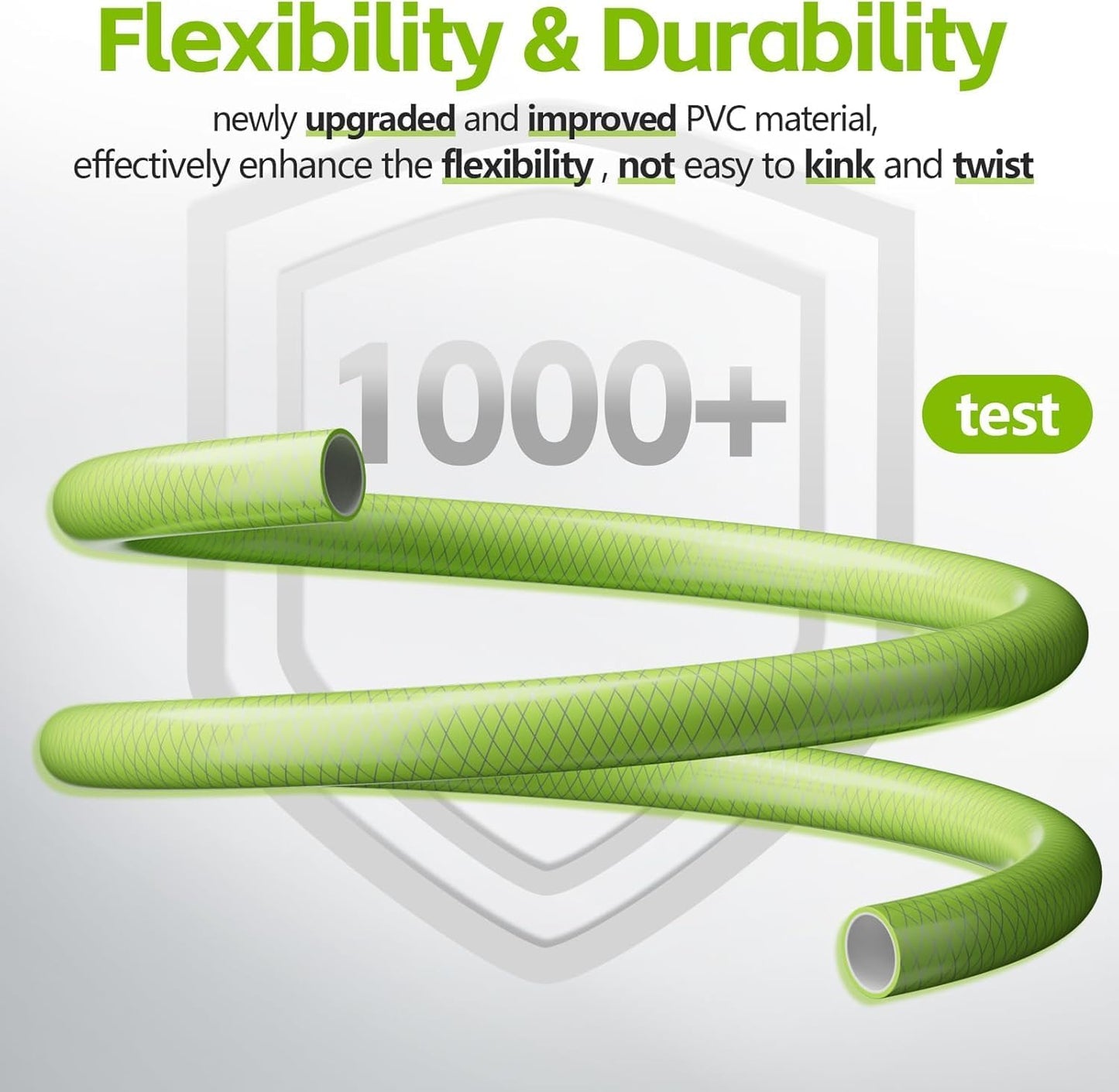 SPECILITE Flexible Garden Water Hose 100 Ft, Heavy Duty, Lightweight and Leak-Proof Pipe× 1/2 In, 3/4" Brass Swivel Fittings,Burst 600 PSI, Non-Expandable, Kink-Proof, For Car, Yard, Outdoor, Lawn