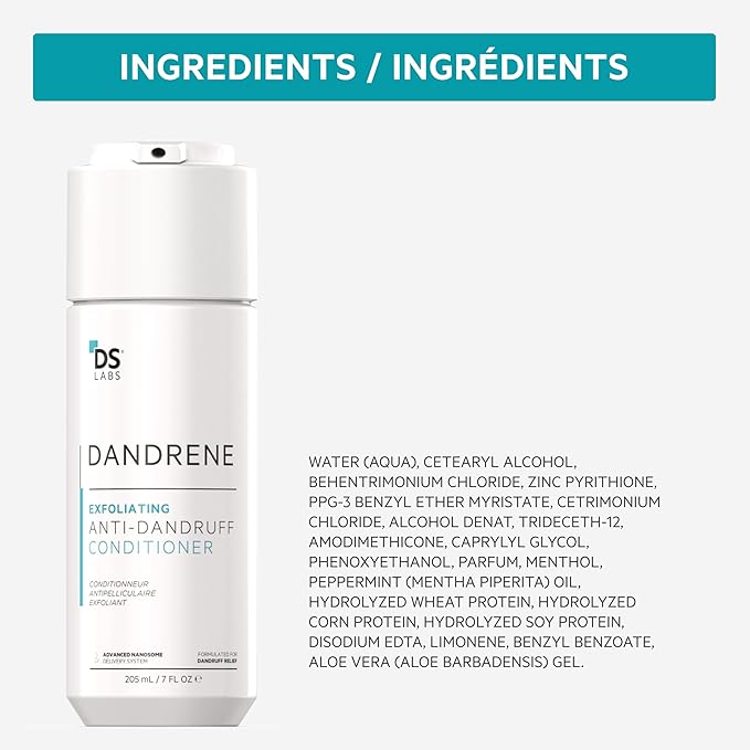 DS Labs Dandrene Dandruff Conditioner, 205mL - for Itchy, Flaky Scalp, Moisturizing Conditioner with Aloe Vera, Supports Scalp Health & Oil Control, For Seborrheic Dermatitis & Psoriasis