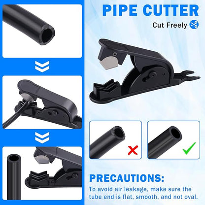 100FT 1/4" DOT Air Line with 40 Pcs Quick Connect Air Fittings Kit 1/4 DOT Air Lines with Push Lock Air Line Fittings Pneumatic Push to Connect Air Hose Fittings