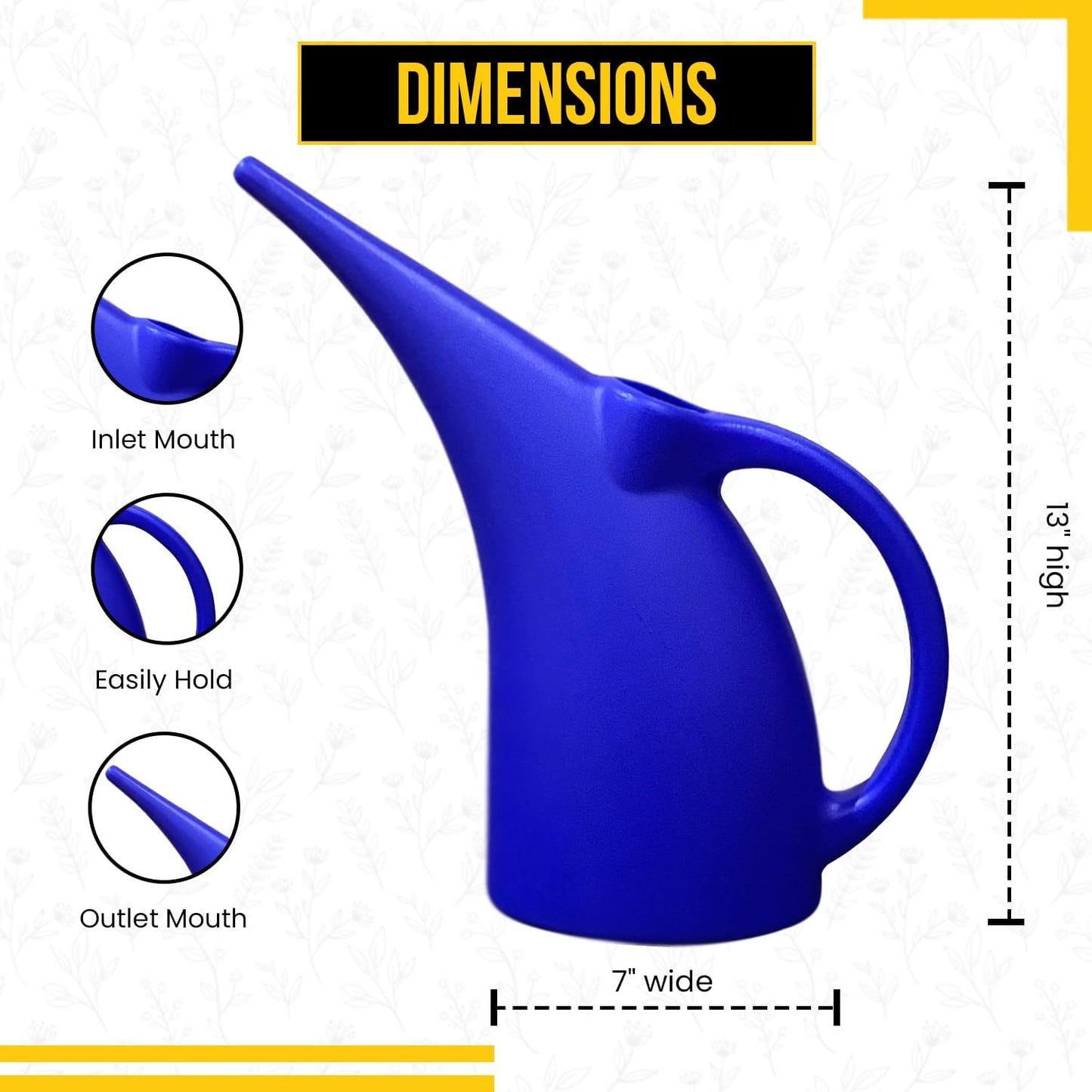 KP KOOL PRODUCTS 1/2 Gallon Watering Can – Small Blue Plastic Watering Can for Indoor & Outdoor Plants, Garden Use – 1 Pack