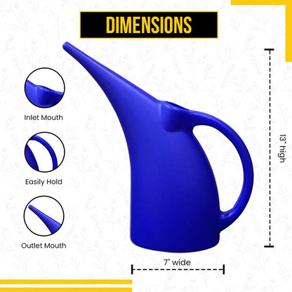 KP KOOL PRODUCTS 1/2 Gallon Watering Can – Small Blue Plastic Watering Can for Indoor & Outdoor Plants, Garden Use – 1 Pack