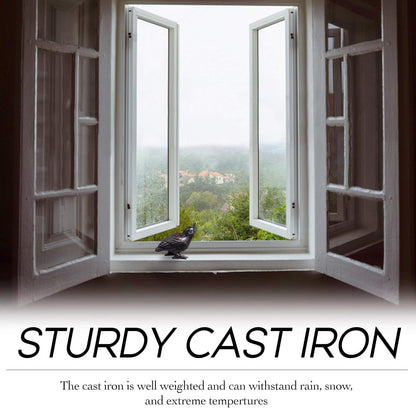 NACH Cast Iron Baby Crow Statue, Raven Garden Statues, Crow Garden Sculpture, Bird Figurines Home Decor, Crow Decor, Raven Decor, Black Bird Statue, 5.4 x 2.2 x 3.2 inches, JS-90-7116