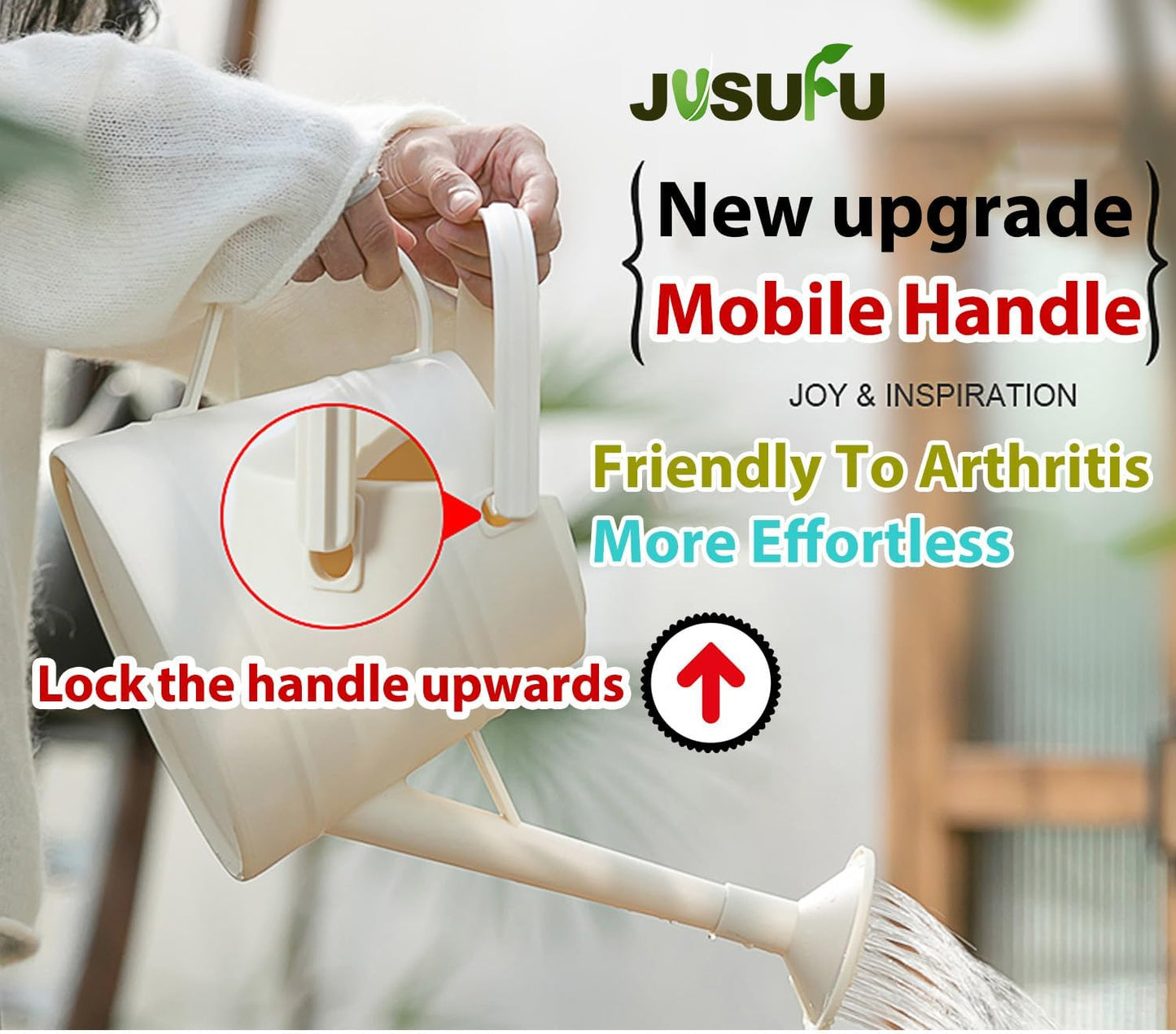 1 Gallon Watering Can for Plants, Watering Cans for Indoor&Outdoor Gardening, Water Can with Ergonomic Movable Handle (Brown)