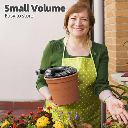 SPECILITE 25ft 304 Stainless Steel Garden Hose Metal, Heavy Duty Water Pipe with Nozzles for Yard, Outdoor - Flexible, Never Kink & Tangle, Puncture Resistant (Black)