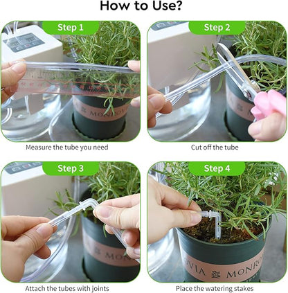 Automatic Irrigation System, DIY Automatic Drip Irrigation Kit Self Watering System with Timer, USB Power Operation & 30-Day Programming Vacation Plant Watering Devices for Indoor Potted Plants