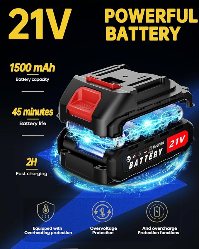 Cordless Pole Saw Electric Tree Trimmer, 2-in-1 Polesaw & Mini Chainsaw with Extension, Includes 2x21V Batteries & Complete Kit for Pruning & Limbing (DHS4088)