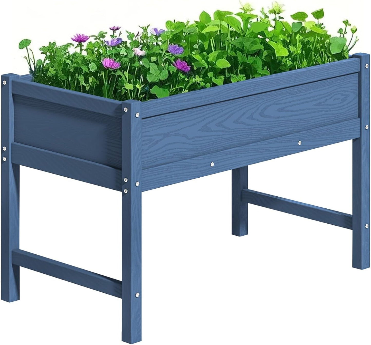 Raised Garden Bed Outdoor with Legs,HDPE Elevated Planter Box Rot-Resistant and Non-Cracking,Raised Beds for Gardening for Backyard, Patio, Balcony, 300lb Capacity Navy