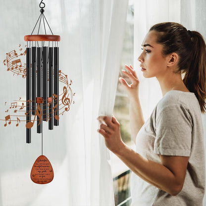 Memorial Gifts for Loss of Grandpa,Memorial Wind Chimes 25'', Loss of Grandfather Sympathy Gifts, Home Decor Outdoor Garden, Soothing Melodic Tones with Mute Option