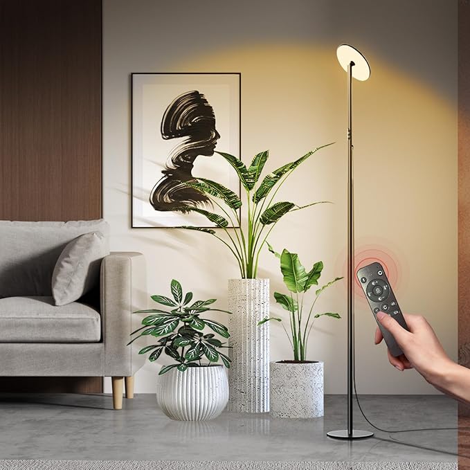 40W Full Spectrum Tall Grow Light, 85’’ Adjustable Standing Plant Light for Indoor Plants, 10-Level Dimmable with 4/8/12H Timer, Sunlike for Large Plants & Indoor Trees