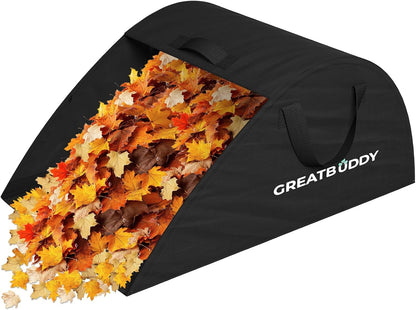 GreatBuddy Leaf Collector, Portable Lawn Bag, 26 Gallon Yard Waste Bag Oxford Fabric for Garden, Reusable Heavy Duty Dustpan Bag with Handles, Leaf Cleanup Tools for Debris, Grass and Trash