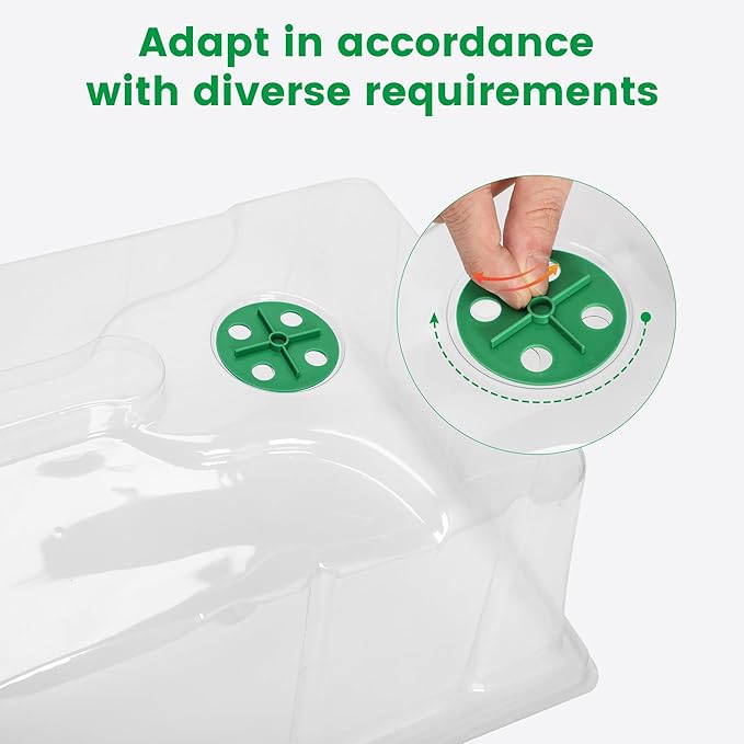 MIXC 10 Pack Humidity Dome 7" Tall Extra Strength, 1020 Growing Trays Cover, Propagation Seed Cloning Lid Vented for 10 x 20 Inch Flat Tray and Seed Starting Germination