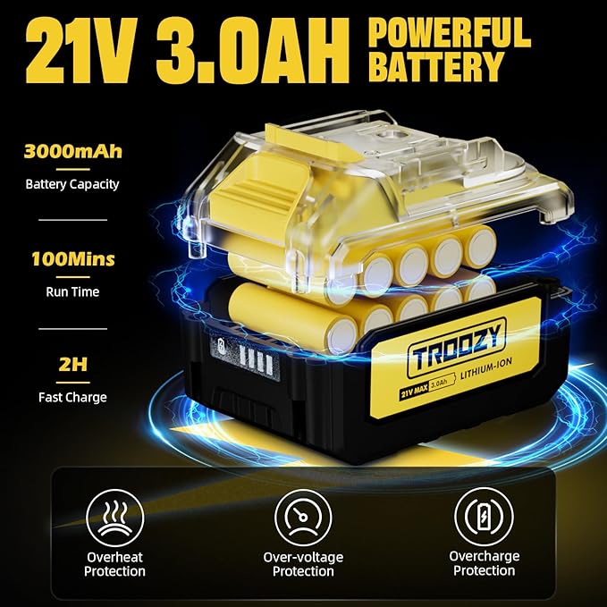 Cordless Pole Saw & Mini Chainsaw 2-IN-1, 21V 3Ah Battery Powered 6 Inch Brushless Electric Rotatable Pole Saw, 15-Foot Max Reach & Multi-Angle for Tree Branches Pruning, Wood Cutting