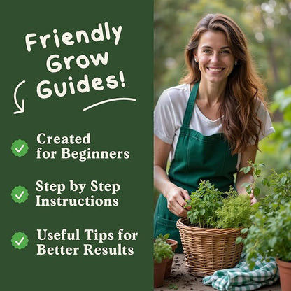 Seedboy Organic Non GMO 10 Herb Variety Pack: Basil, Cilantro Mint Oregano Parsley Thyme Chives Dill Sage Rosemary for Planting Indoor and Outdoor, 5460 USDA Certified Seeds (10 Herb Variety Pack)