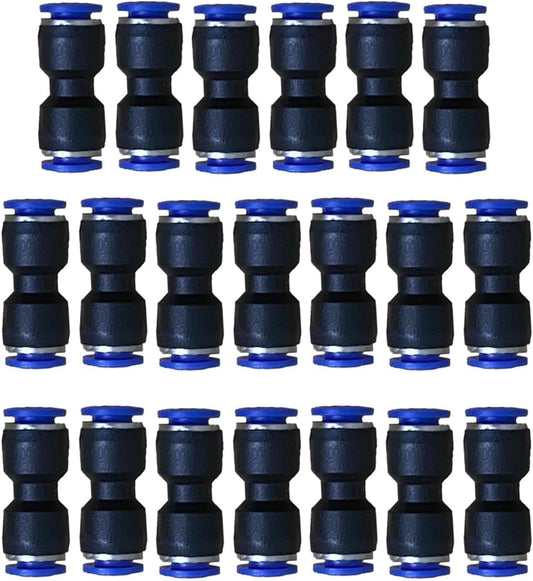 10mm OD Pneumatic quick Connector Push to Connect fittings Straight Union/Coupler (Pack of 20)