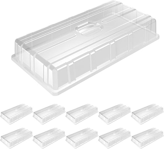 MIXC 10 Pack Humidity Dome 3.6" Extra Strength, Clear Seed Starter Dome 1020 Tray Covers Humidifying and Insulating for Greenhouse Germination and Garden Growing