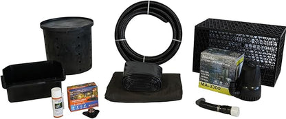 HALF OFF PONDS Simply Waterfalls 3200 Pond Free Waterfall Kit with MatrixBlox, with 10 ft by 20 ft PVC Liner and 3,200 GPH HydroFlow Series Submersible Pump - PVCPSANB1
