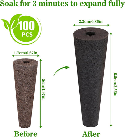 100 pcs Grow Sponges for Hydroponics Compatible with AeroGarden, Hydroponics Growing System Pods, General Hydroponics Rapid Rooter, Starter Plug for Seeds or Cuttings