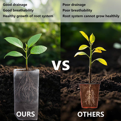 Belit 50 Pcs 10.2" H Deep Nursery Grow Bags, Non-Woven Plants Pots Container for Starting Rooted Plants Vegetable, Flower, Seedling Tree