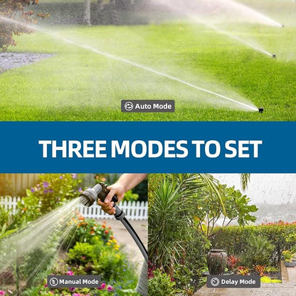 TiFFCOFiO Sprinkler Timer Outdoor, Digital Pogrammable for Garden Hose, Irrigrtion Timer with Rain Delay and Manual Mode (2 Packs)