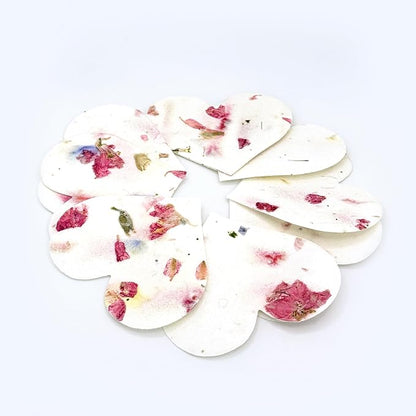 Heart Seed Paper – 50pcs Large Pink Plantable Wildflower, Writable & Plantable Gift for Moms, Plant Lover, & Teachers, Ideal for Weddings, Baby Shower, Memorial, & Celebrations