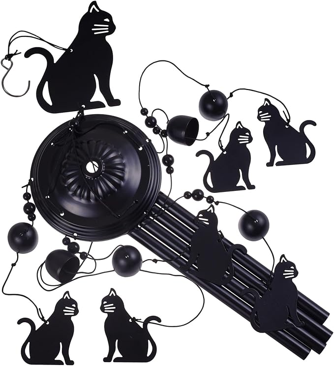 Cats Wind Chimes Outdoor, Memorial Wind Chimes, Mobile Cats Bells, Music Wind Catcher, Cat Wind Chime for Home, Tree, Yard, Patio, Garden Decoration, Festival Gifts for Mom, Xmas Gifts for Cat Lovers