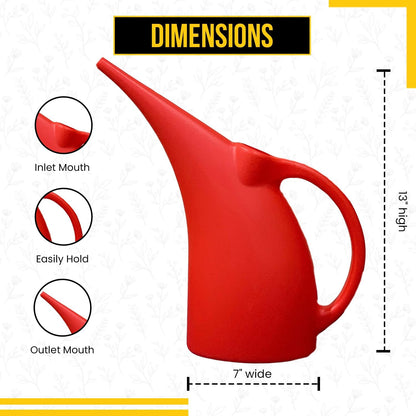 KP KOOL PRODUCTS (1 Pack) 1/2 Gallon Mini Watering can for Outdoor Plants Flower BPA Free (Red)