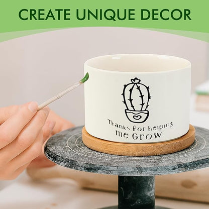 ZOUTOG Succulent Pots 3.1 Inch,6 Pack Succulent Planters,Small Pots for Plants with Drainage and Tray,White Ceramic Flower Planters for Indoor Plants,Home,Office,Desk