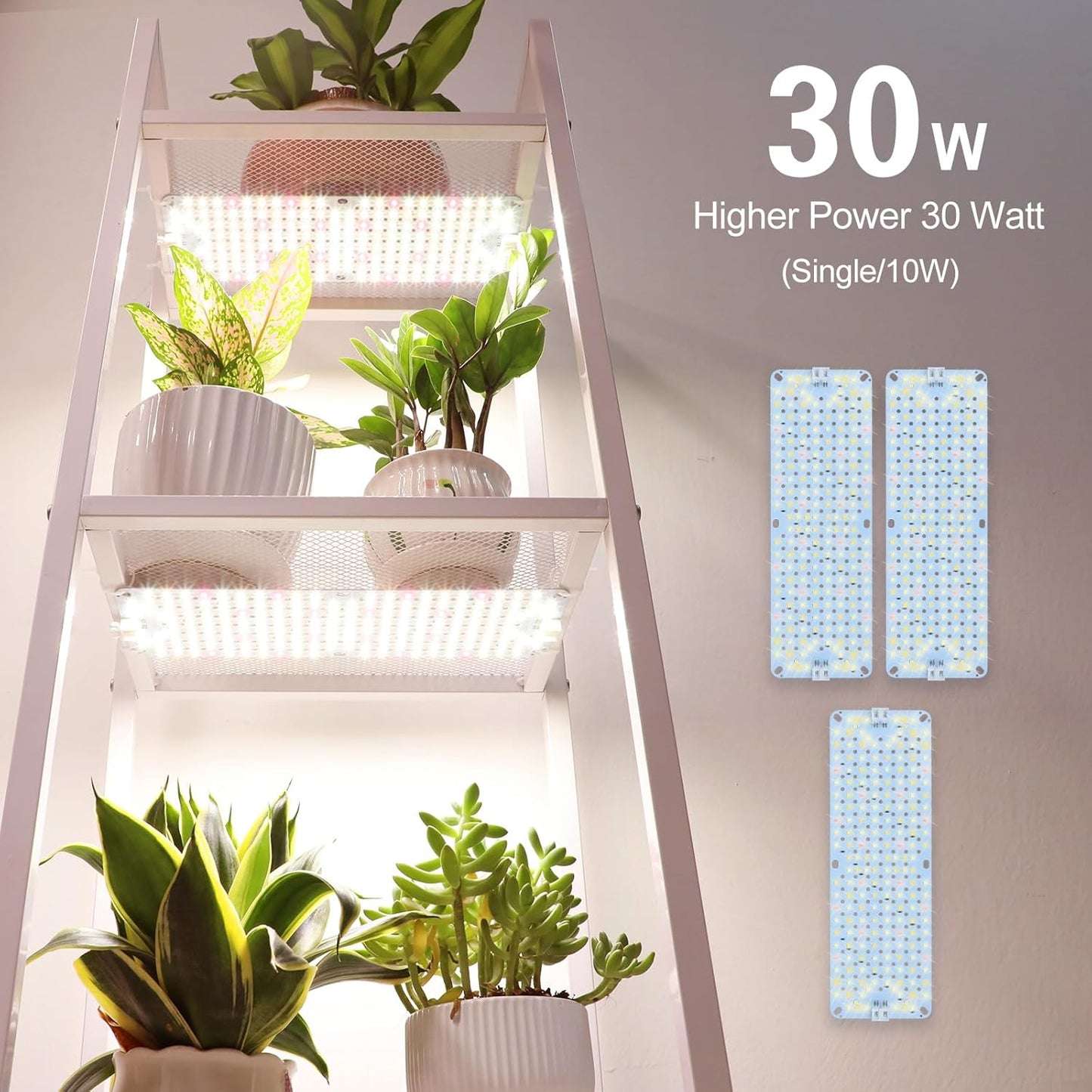 3Pack 2025 Ultra-Thin Panel Grow Lights for Seed Starting, Vegetables, Greenhouse & Under Cabinet & Shelf Plants with Timer 4/8/12H, Free Connect Full Spectrum Indoor LED Plant Growing Lamps