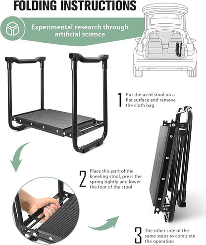 Garden Kneeler and Seat Heavy Duty, Upgraded Widened to 10" Stable Wear-Resistant Prevent Knee and Back Pain, Foldable Gardening Stool - Beautiful Logo high-end 2 Large Tool Bags Gift for Men