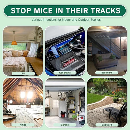 Rodent Mouse Repellent 42 Pieces, Peppermint Oil Moth Balls for Mice Rats Deterrent, Natural Pest Control Pouches for Chipmunks, Squirrels, Safe for Humans & Pets, Skunks, Indoor and Outdoor Use